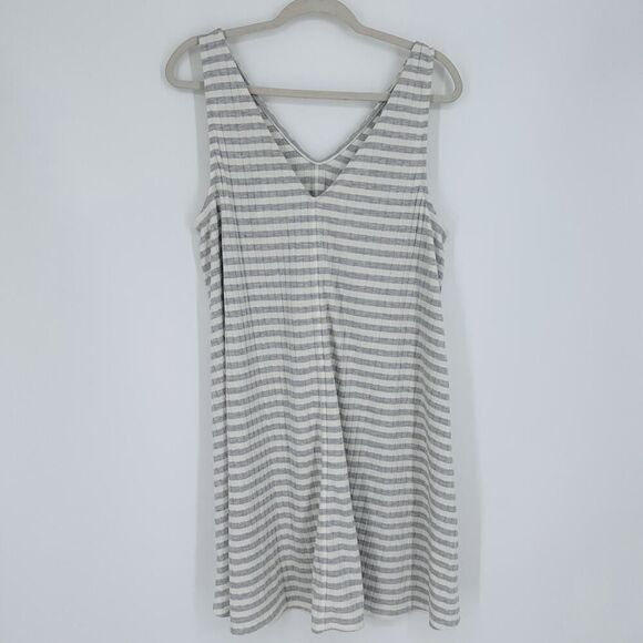 American Eagle Easy Rib Swing Mini Dress Sleeveless Gray Stripes NWT Womens XL - Picture 4 of 9